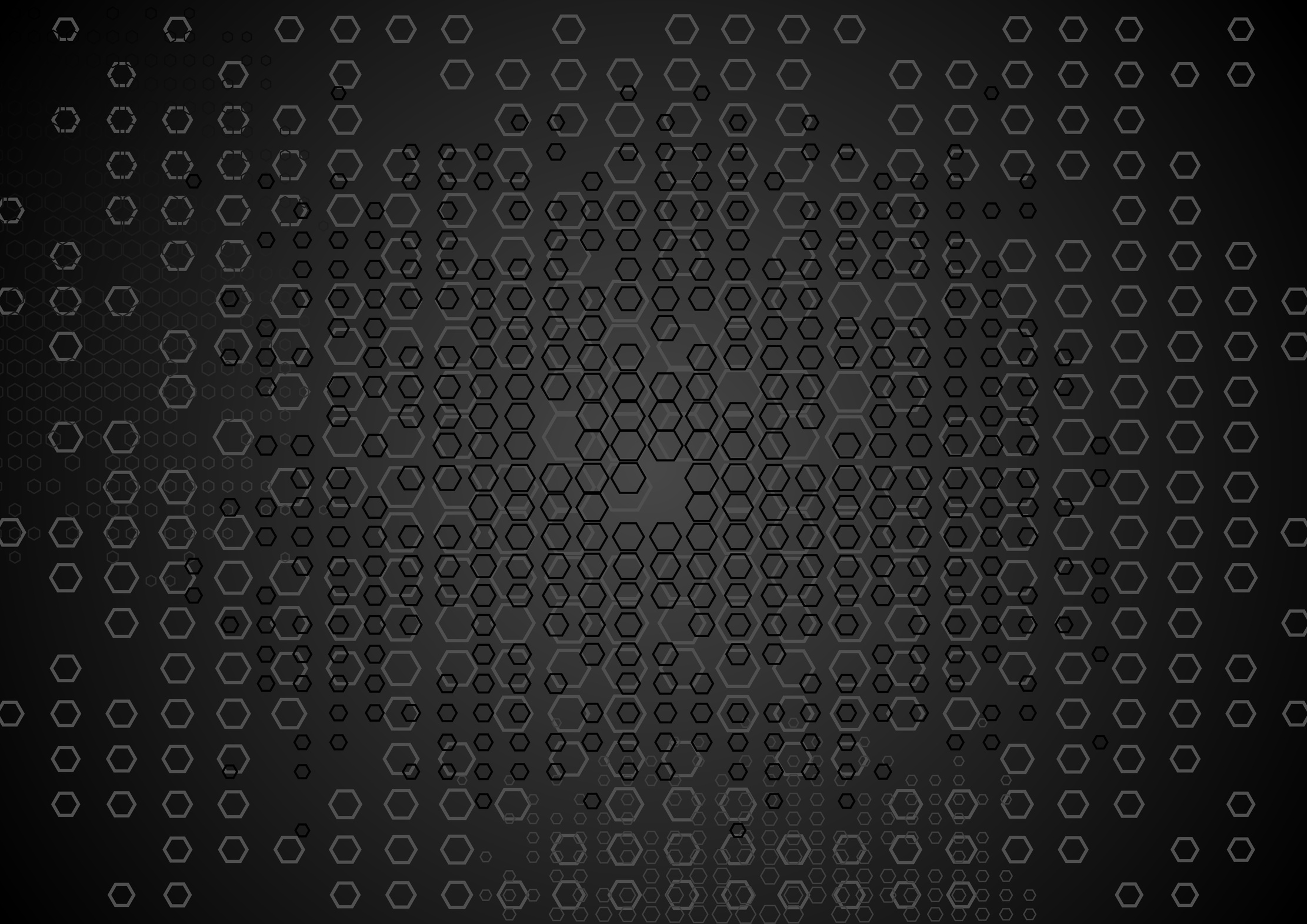 Abstract tech black hexagons texture background