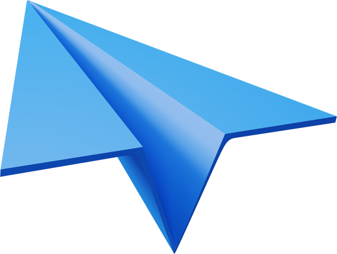 Blue Paper Plane 3d Icon
