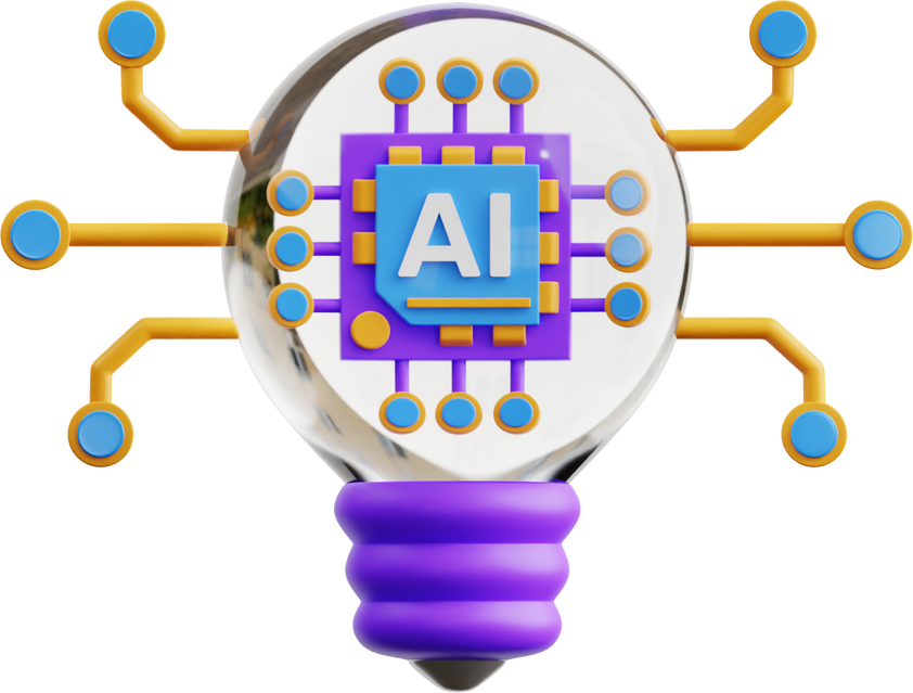 3D Artificial Intelligence Idea Illustration