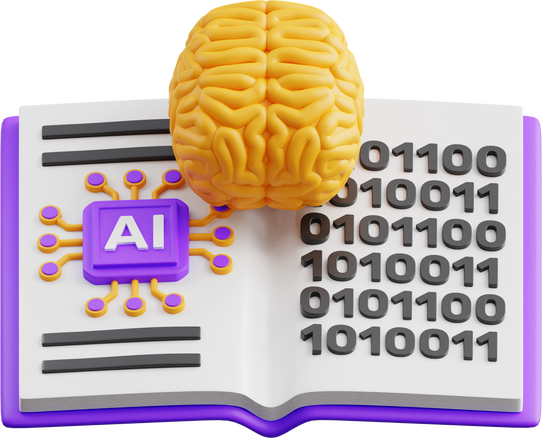 3D Artificial Intelligence Book Illustration