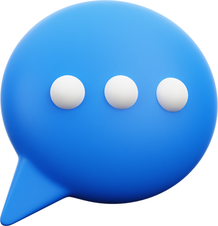 3D Blue Bubble Chat Illustration